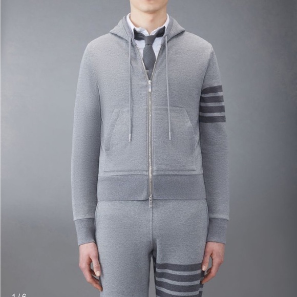 Bnwt Thom Browne 4 bar Zip Up Hoody Navy - Picture 9 of 9